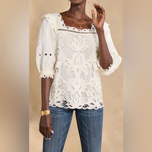 Sundance Altai gatherings Cream Lace Chemise top petite small